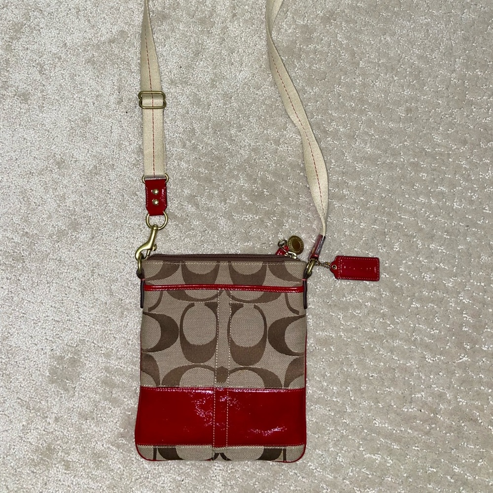 Crossbody red coach bag